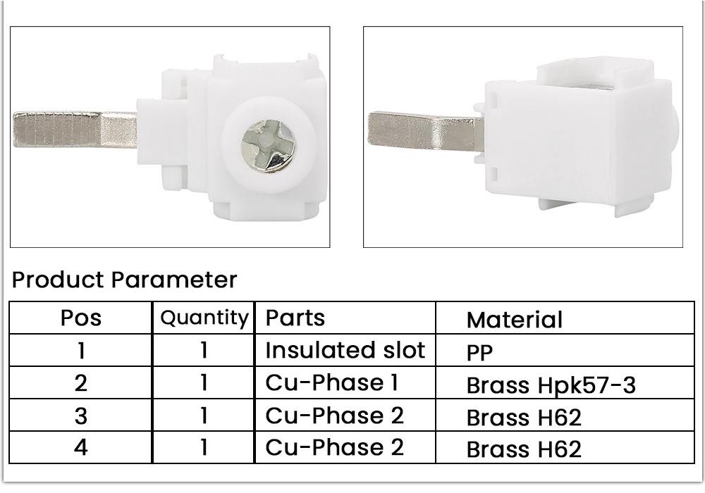 Purple Copper Busbar Terminal 25mm² Electrical Connector, High Conductivity, Pack of 10