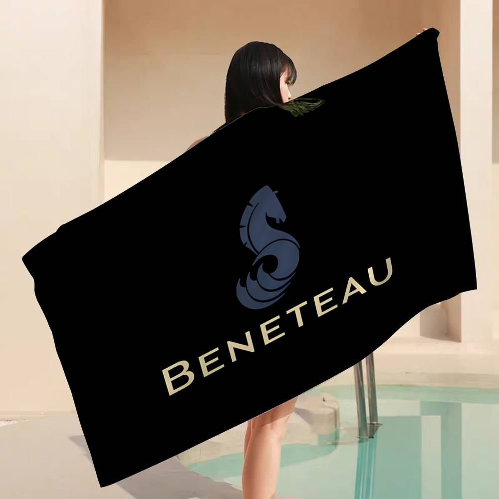 B-BENETEAU Logo Beach Towel Colorful Bath Towels For Girl Microfiber Quick Dry Custom Sand Free Beach Yoga Spa Gym Pool
