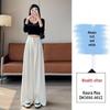 New Spring Women's High Waist Linen Wide-Leg Pants - Floor-Length Casual Yamamoto Style