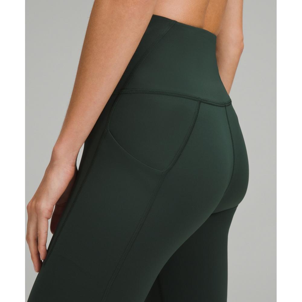Lululemon Wunder Train High Rise Tight With Pockets 25  Legacy Green