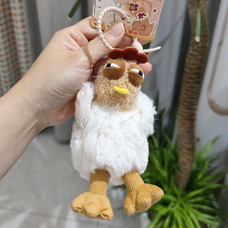 Egg-Laying Chicken Plush Toy Pendant Squeaking Plush Pendant School Bag Backpack Pendant