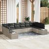VidaXL 10-Piece Garden Sofa Set with Light Grey Cushions Rattan 3347242