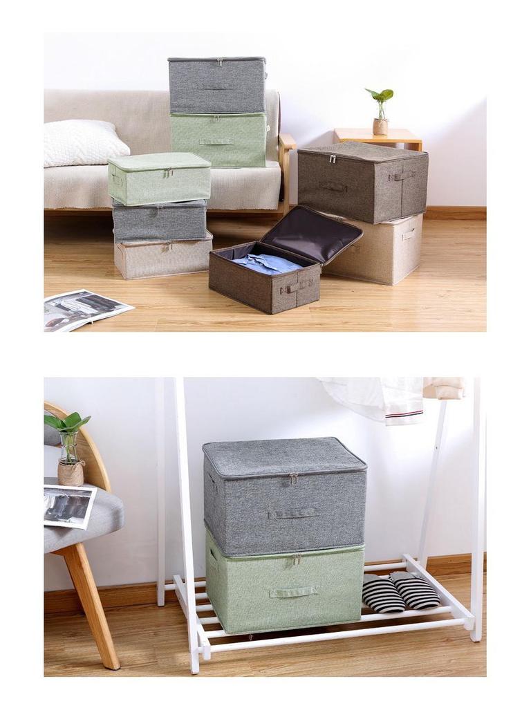 Foldable Fabric Storage Organizer for Clothes and Bedding - Large Capacity Wardrobe Box