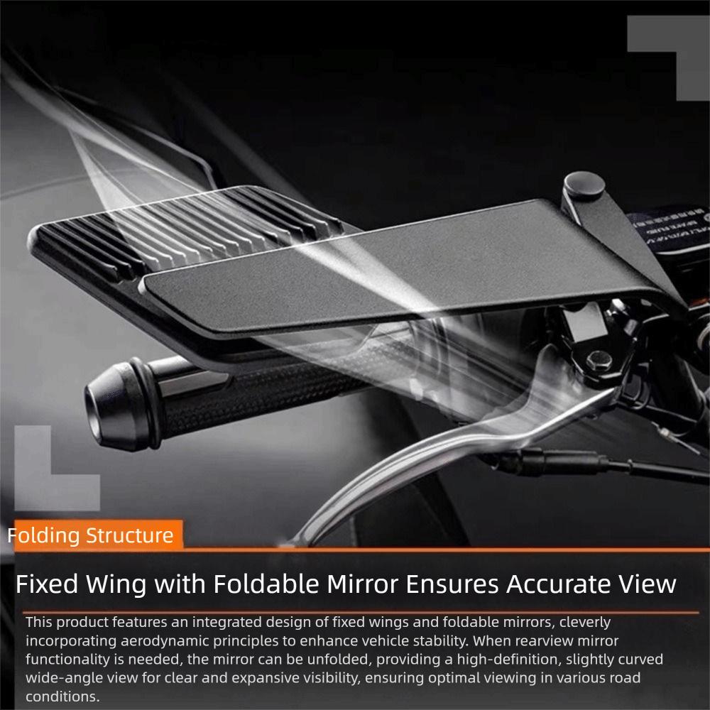 Reversible Stealth Winglets Mirror Aluminum Zinc Zinc Alloy Rearview Mirror  Motorcycle Modification