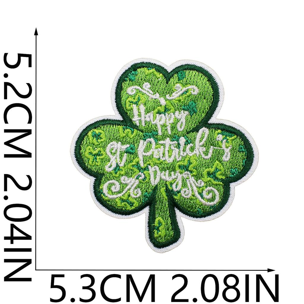 Clover Series Embroidery Cloth Sticker Holiday Clothes Decoration St. Patrick'S Day Patch Sticker Car Rainbow Chapter Boy