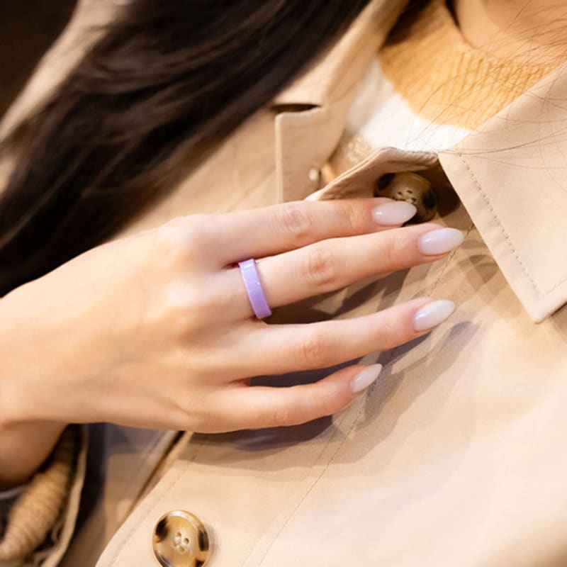 BE/GINS La Ligne Pastel Purple Ceramic Band Ring