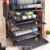 2-Tier Black Countertop Dish Drying Rack