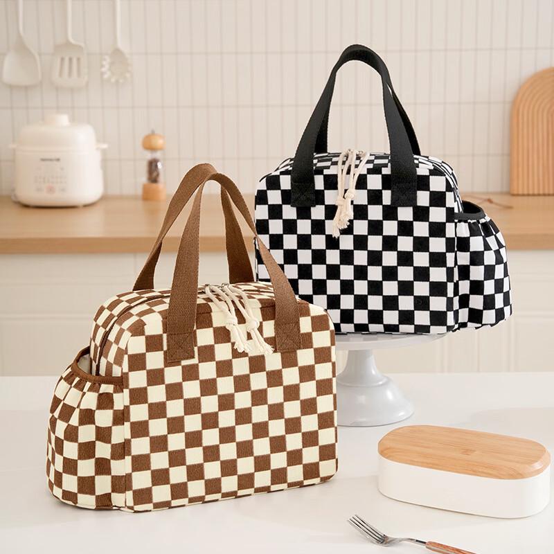 Bolsa de almuerzo térmica aislante a cuadros OLOEY