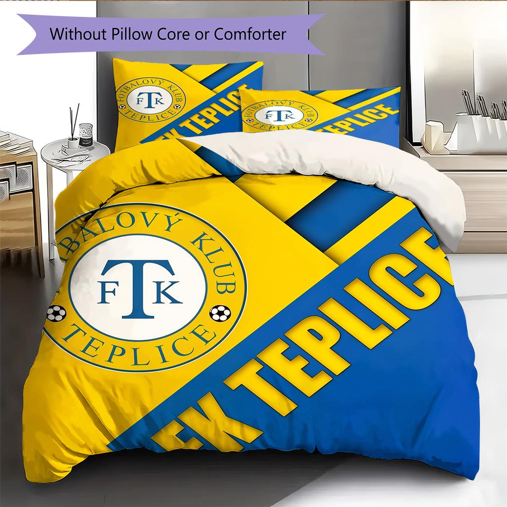 Teplice team logo Pattern Bedding Home Decoration Birthday Gift (1 * duvet cover + 2 * pillowcase, without core)