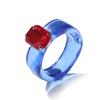 Fashion Simple Inlaid Colorful Zircon Resin Ring Women Sweet Cute Birthday Party Commemorative Jewelry Gift