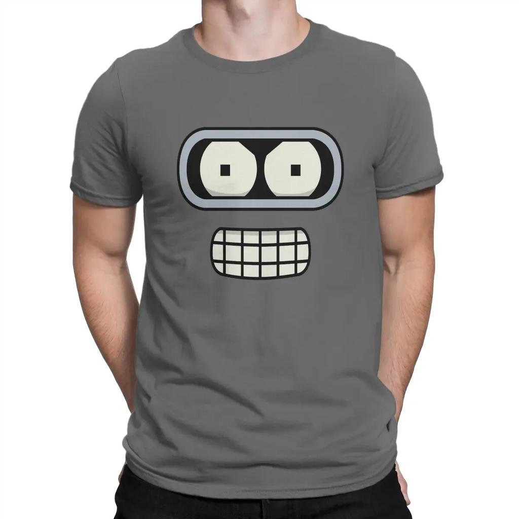 Benders Gesicht T-Shirts Herren F-Futurama Freizeit Reine Baumwolle T-Shirts Rundhals Kurzarm T-Shirt Geburtstagsgeschenk Oberteile
