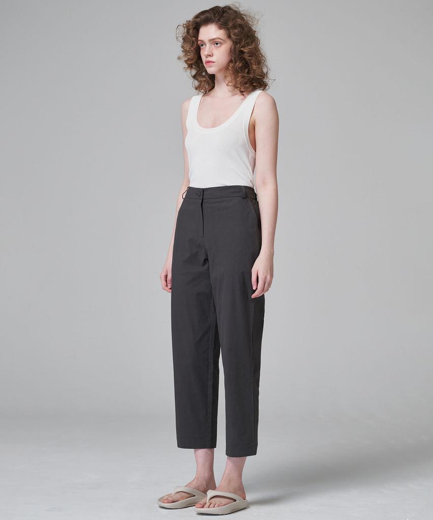 MALOUPE 2124 Summer Crop Lightweight Cotton Pants (Dark Gray)