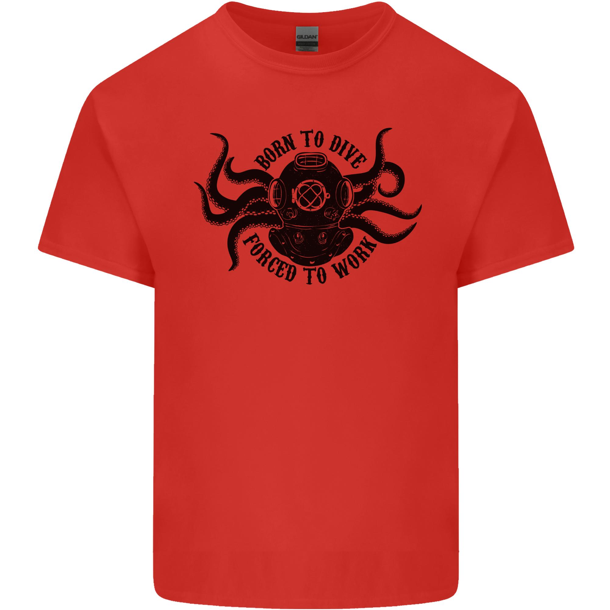 Born to Dive Octopus Scuba Diver Octopus Unisexs Light Cotton TShirt S