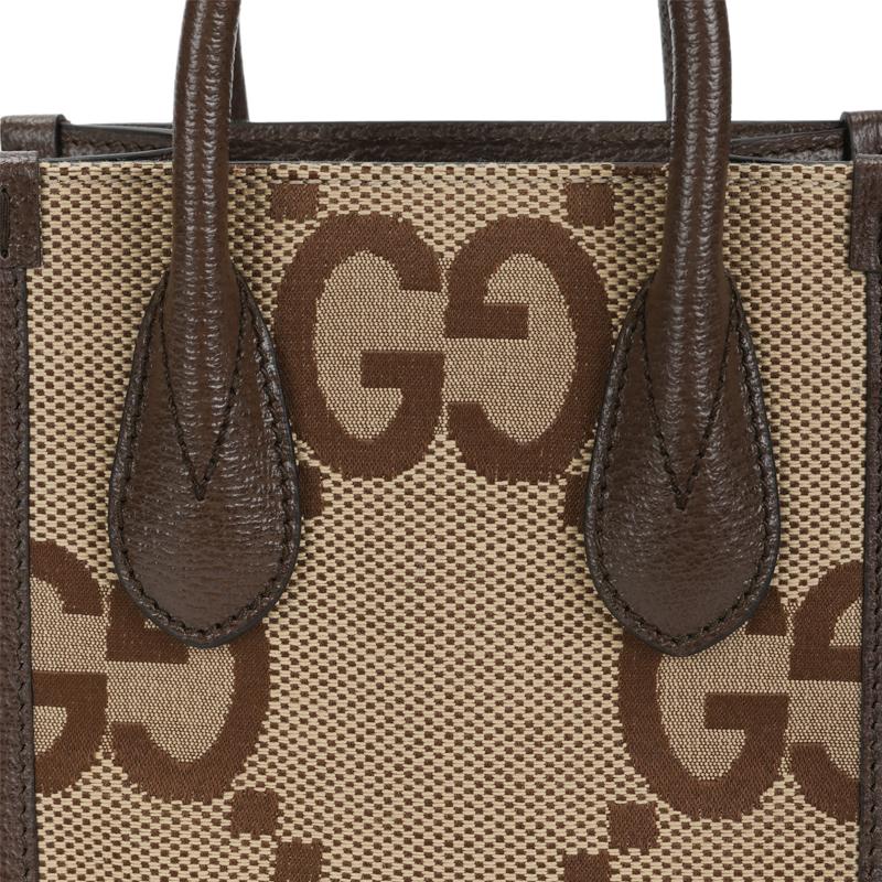Gucci Geantă de mână Jumbo Gg Super Double G Mare cu Logo Floare Veche și Bandă de Umăr cu Dungi Roșii și Verzi