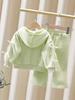 Girls' Casual Sweet Suit - Fresh Autumn Two-Piece Set, Pure Color for Small & Medium Children (2026 New Style)
