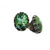 Vintage Rhinestone Crystal Glass Earrings Art Studded Jewelry