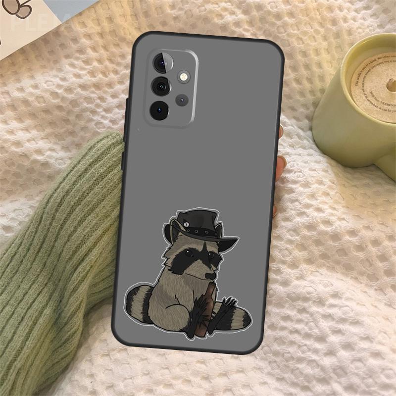 Cartoon Raccoon Kawaii For Samsung Galaxy A52S A33 A53 A73 A12 A22 A32 A52 A72 A21S A71 A51 A70 A50 Phone Case