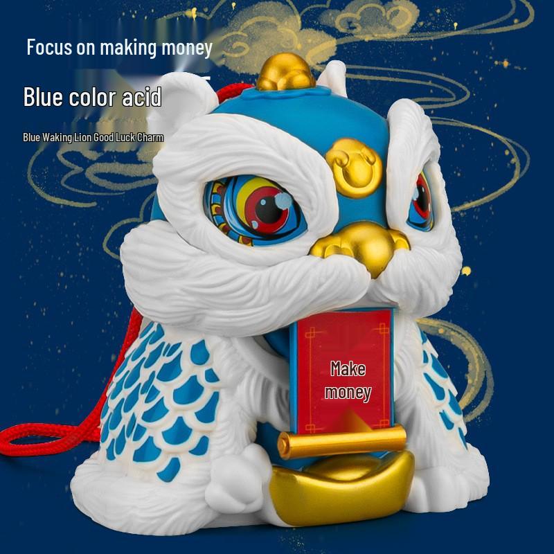 Guochao Fortune Lion Dragon Dance Toy - New Year Tongue-Flicking Ornament Gift