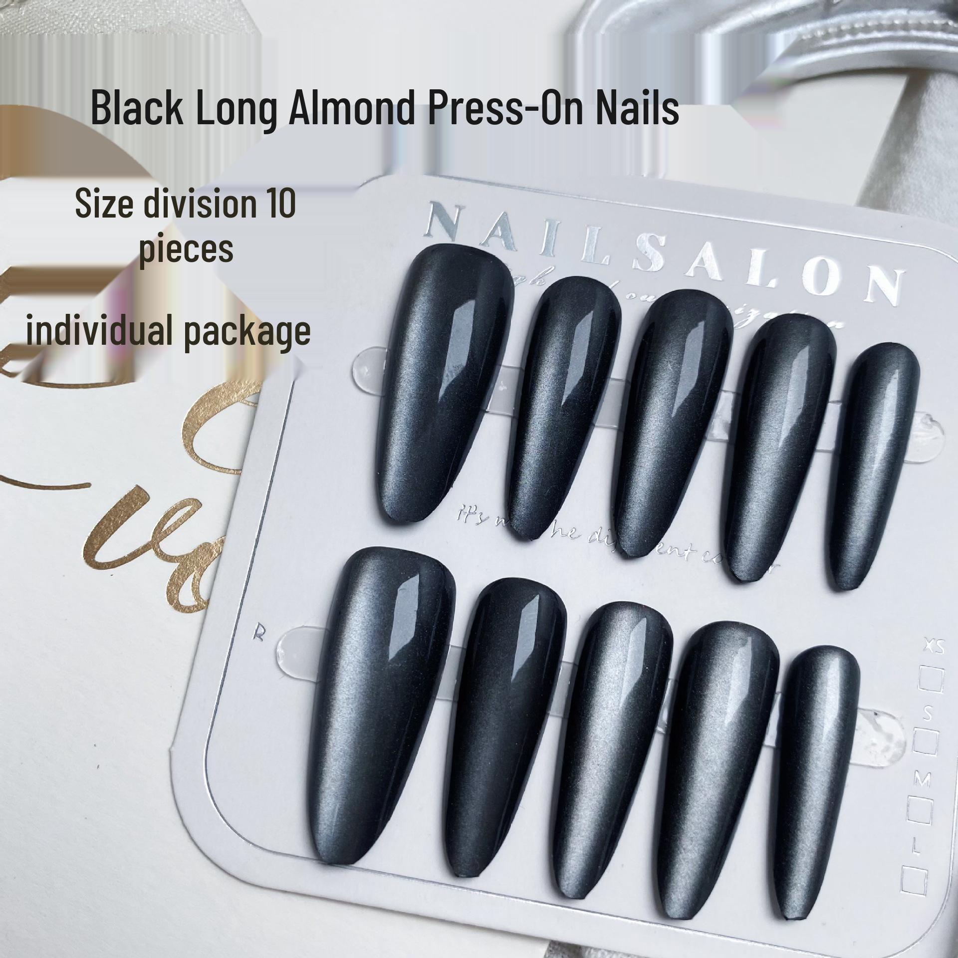 

Миндальные ногти цвета нюдово-розового кошачьего глаза - Долговечные типсы с аурой феи (10 кусочков)