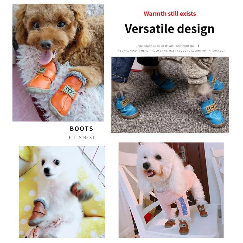 Multi Color Winter Pet Shoe Puppy Soft Sole Anti-Slip Fleece Thick Warm Durable Casual for Small Dog Foot Covers