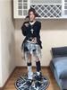 Lolita Vintage Gothic Lace Shirts Women Y2k Dark Aesthetic Irregular Blouses Yamamoto Style Grunge Flare Sleeve Shirt