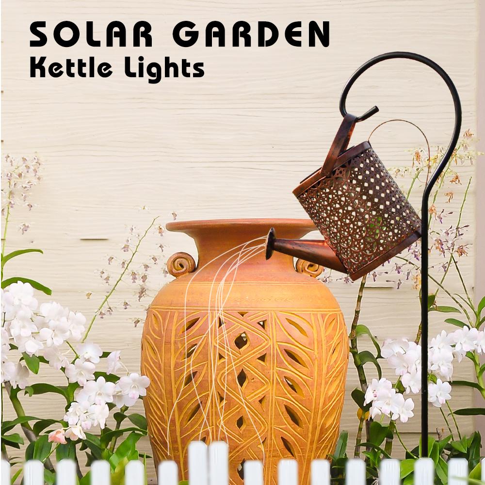 Solar Kettle Lights Outdoor Garden Decor Hanging Waterproof Watering Can Landscape Lights Decorations for Yard Front Porch Patio