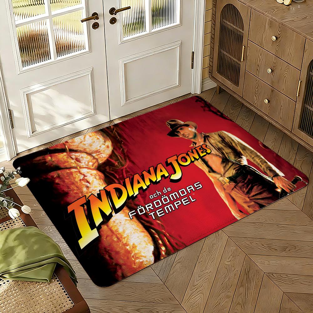 Indiana-Joness Adventure Movie Floor Mat Soft Thickened Absorbent Non-Slip Bedroom Living Room Door Mat Home Decor Flannel Rugs
