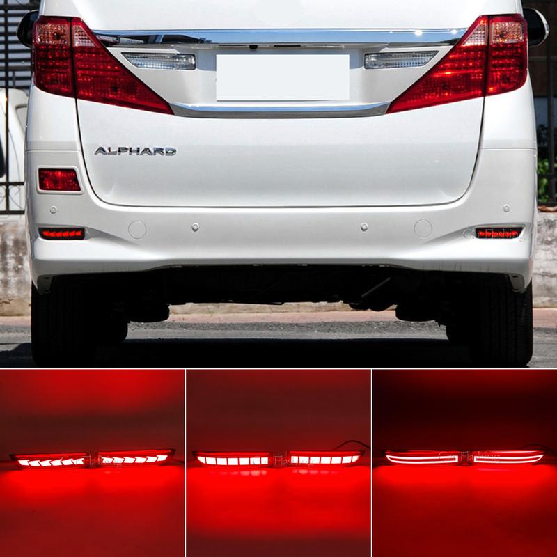 Car LED Rear Bumper Reflector Lights For Toyota RAV4 2006-2012 For PREVIA Alphard 2010-2012 Brake turn signal lamp