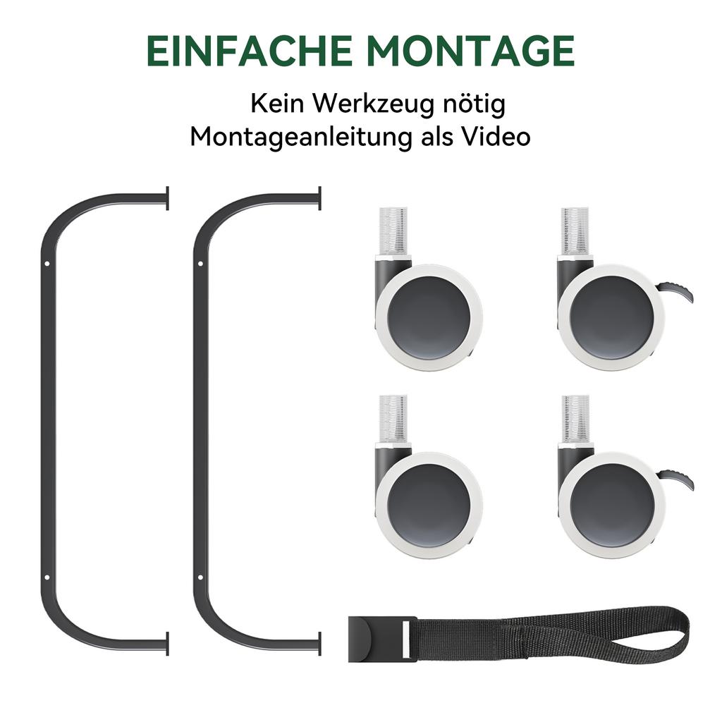 190 × 96 cm Klapp-Einzelbett mit 9,5 cm Memory-Schaumstoffmatratze, Tragbares Gästebett/Klappbett, Stabiler Metallrahmen