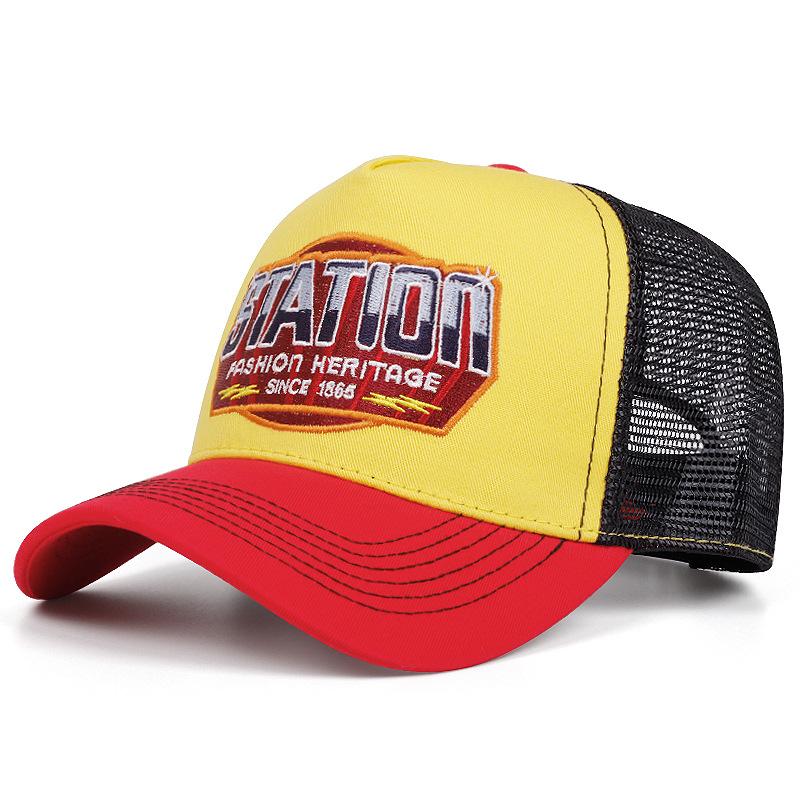 New Hot Sale Unisex Sun Hat Hip Hop Mesh Trucker Hat Classic Pattern Breathable Summer Baseball CapStreetwear Cap for Men Women
