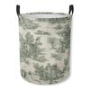 Classic Toile De Toile De Jouy Cute Multi-Size Laundry Basket, Freestanding Hamper for Bedroom Corner Laundry Baskets