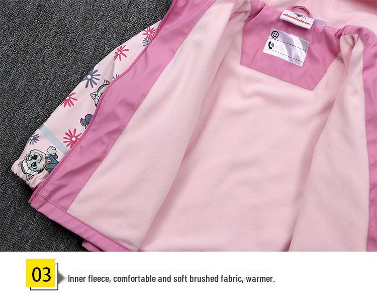 Children's Fleece-lined PU Raincoat for Ages 2-8 – Waterproof Jacket for Spring & Autumn