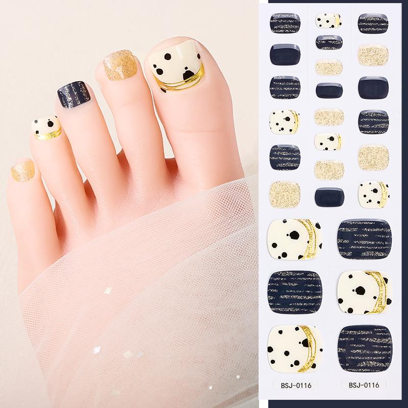 3D Waterproof Semi Cured UV Gel Toe Stickers for Nail Art-Luxurious Style Easy Apply