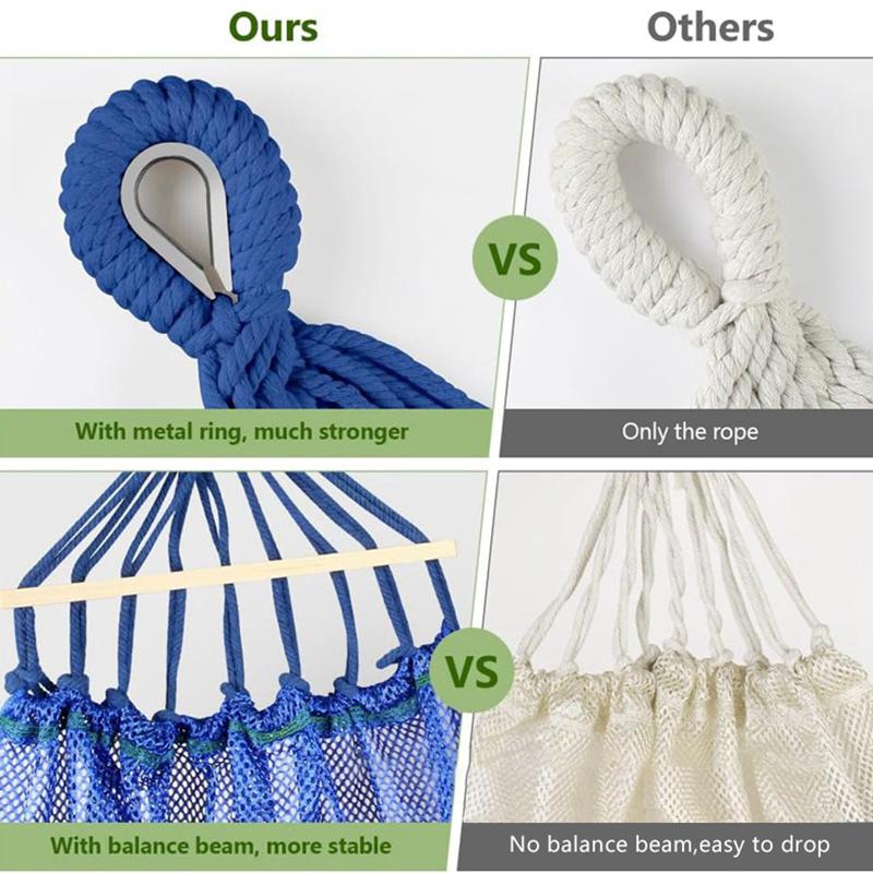 Outdoor Portable Camping Swing Ice Silk Hammock Sturdy Thickened Nylon Mesh Hammock Breathable Garden Hanging Swing