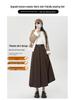 Autumn/Winter 2025 High-Waist Pleated A-Line Skirt - Slimming Woolen Mid-Length for Women