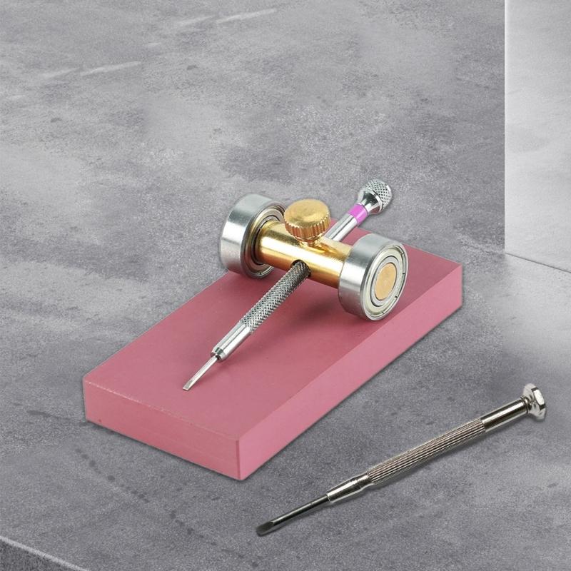 Adjustable Size Wristwatch Screwdriver Sharpener Holder Tool For Jewelry And Watch Repair Durability Metal Construction