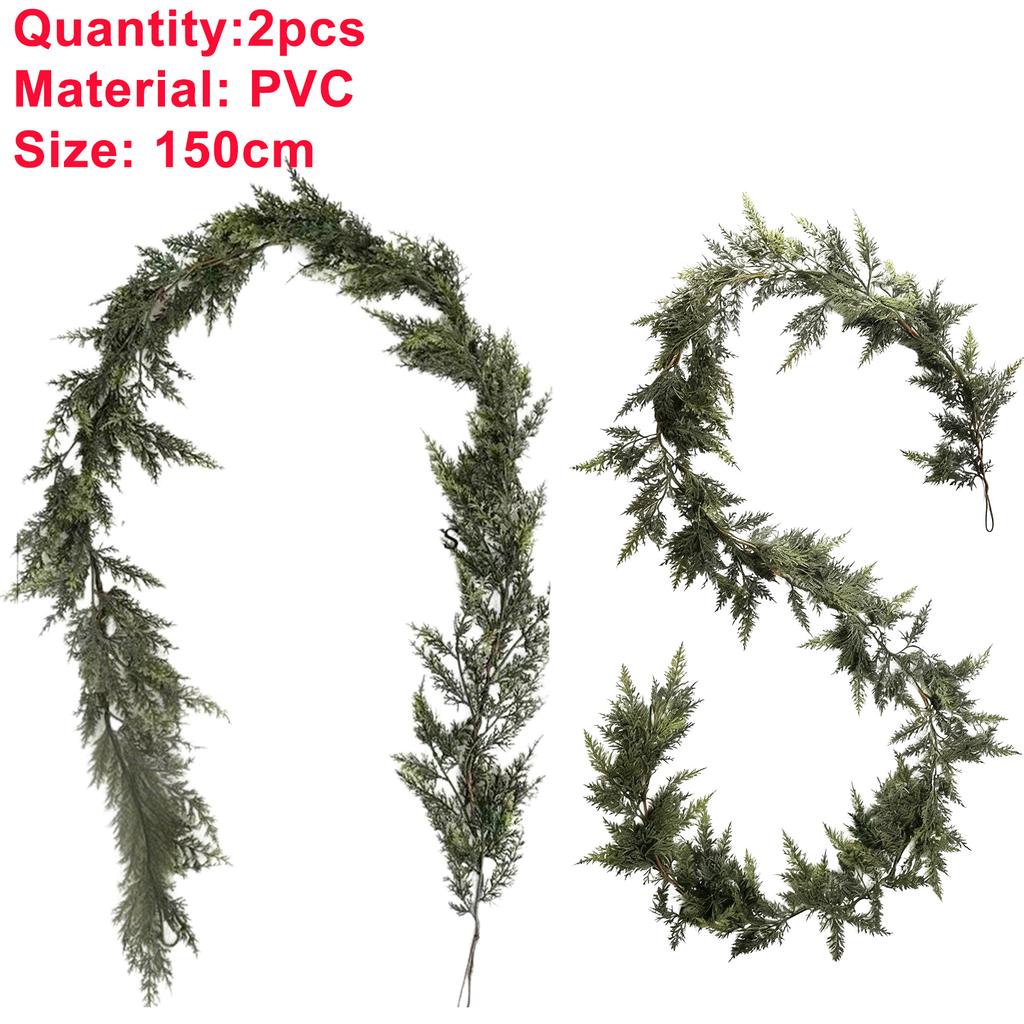 1,5 m/1,8 m/2,7 m Weihnachtsgirlande Künstliche Grünzeuggirlande Winterliche Kieferngirlande für Tisch Kaminsims Wand Innen- und Außendekoration
