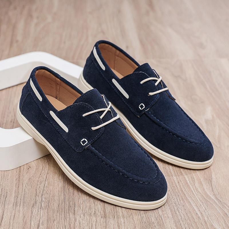 Fashion 2025 New Men's Board Shoes Retro British Casual Skate Shoes Outdoor Lace Up Soft-soled Driving Shoes Moccasin Loafers Zapatos