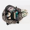 Large Capacity Leopard Print Travel Duffel Bag with Multiple Compartments, Shoe Compartment, Durable Nylon Casual Sports Gym Bag for Women