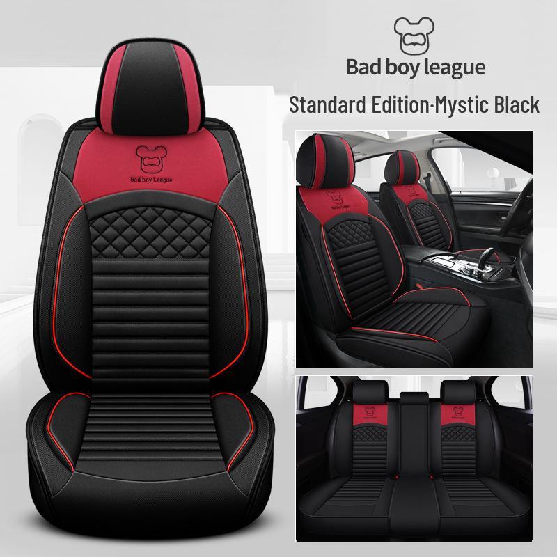 

22 Cartoon Linen Car Seat Cover for 5-Seat Sedan - Full Coverage & All-Season Use