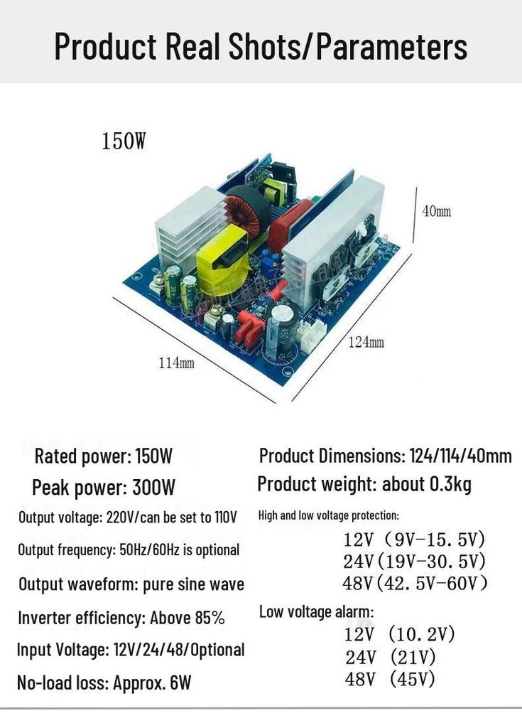Home RV Pure Sine Wave Inverter Board: 12V/24V/48V to 110V Power Converter