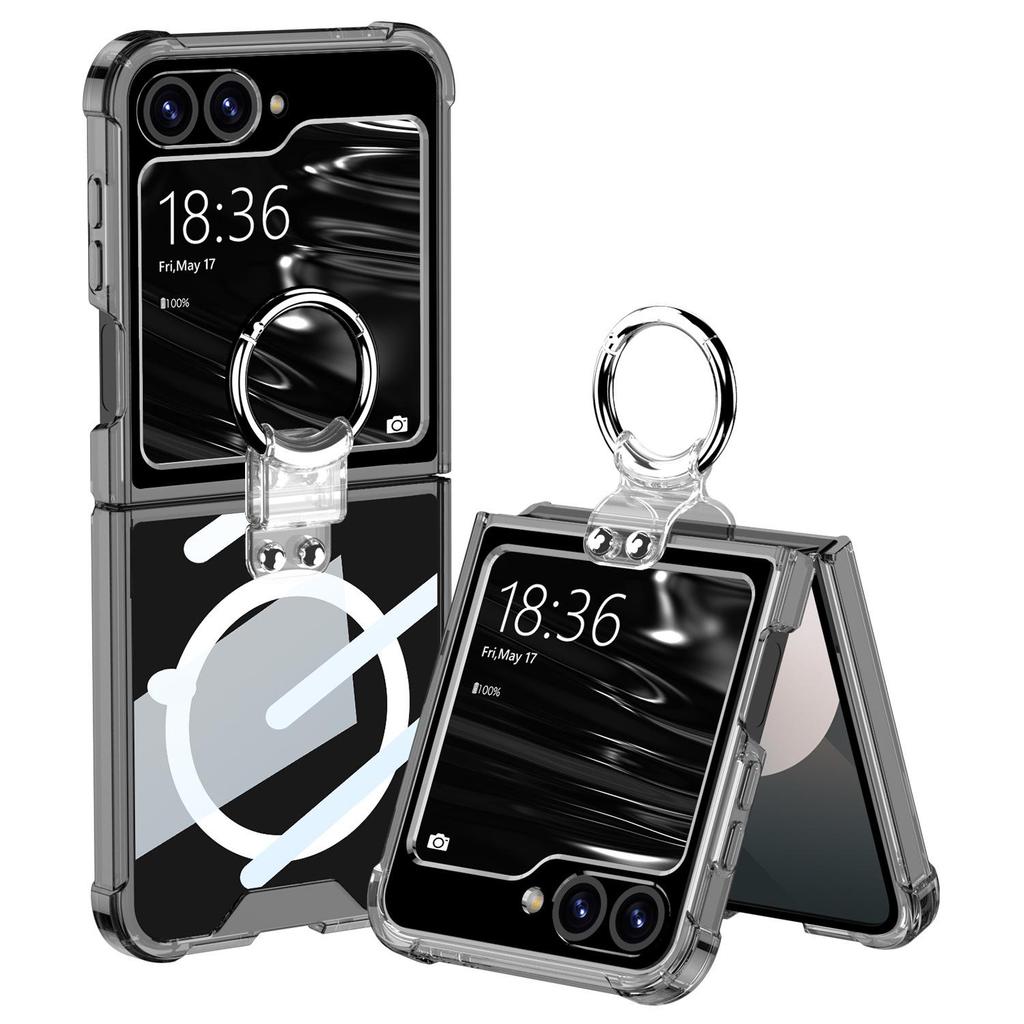 Samsung Flip6 Foldable Phone Case: Anti-collision Protective Cover with Airbag, Finger Ring, and Wireless Charging Compatibility