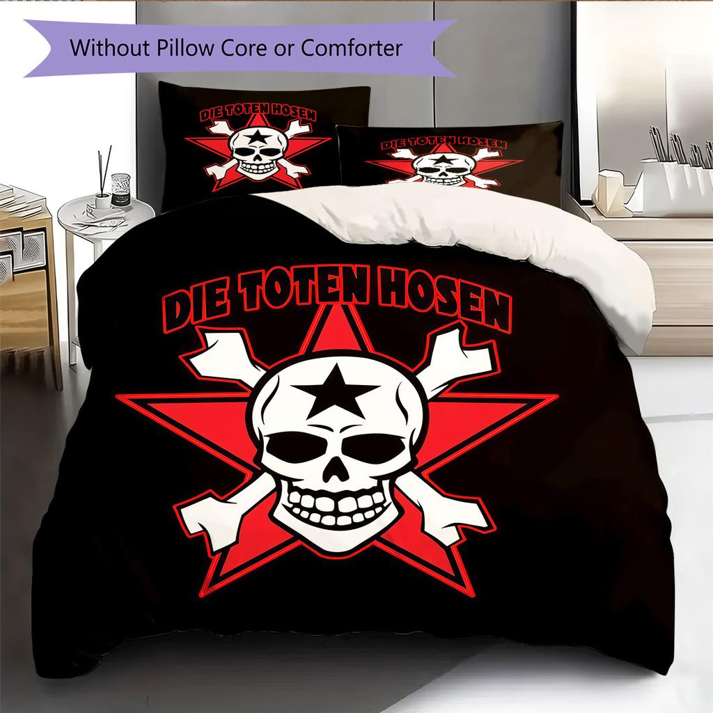 Biancheria da letto con motivo Die Toten Hosen Decorazione per la casa Regalo di compleanno ( 1 copripiumino + 2 federe, senza imbottitura),merchandising per fan.
