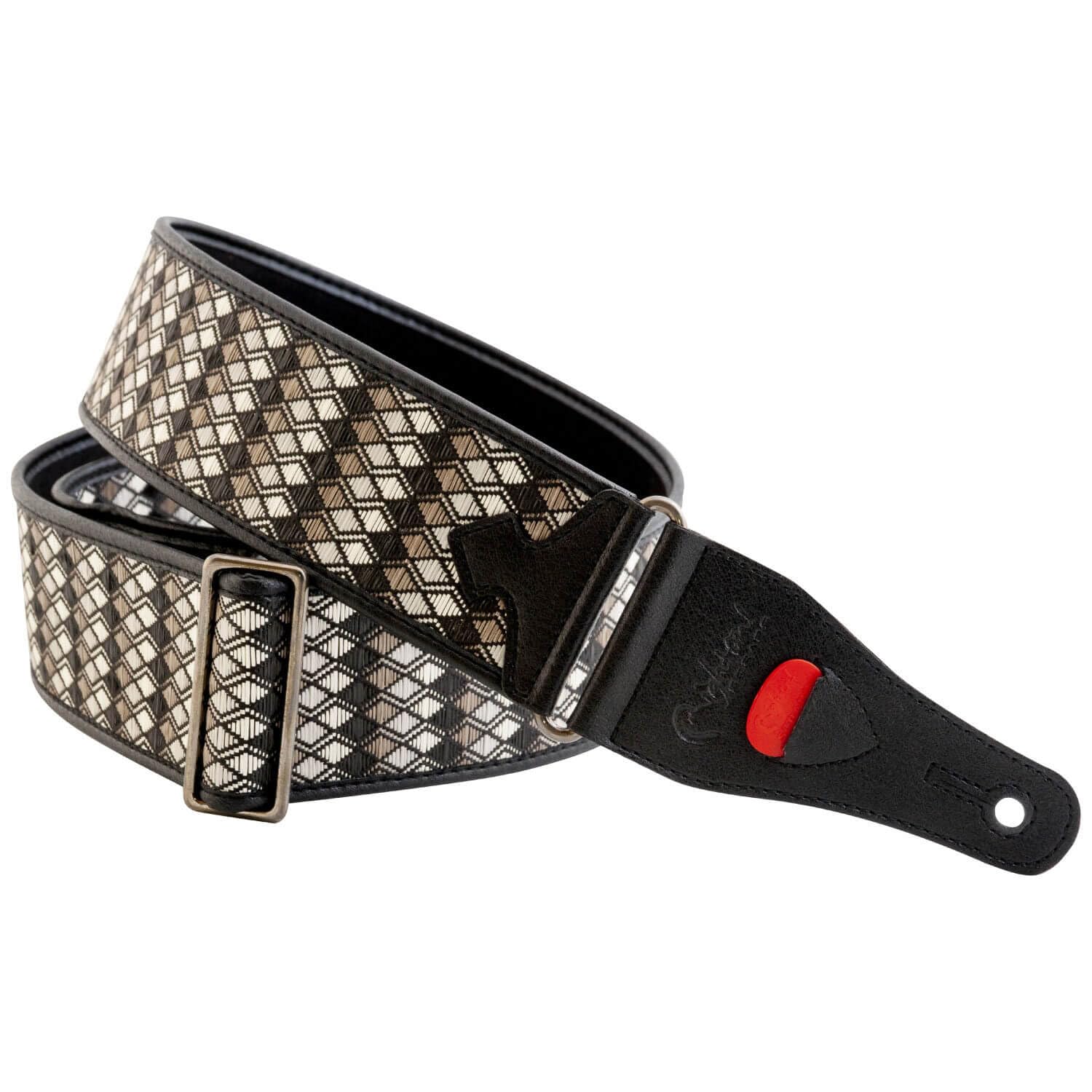 

STRAPS 6cm Raffia Black RightOn! Guitar/Bass Strap, Wide, 95-150cm, Salak, чорний