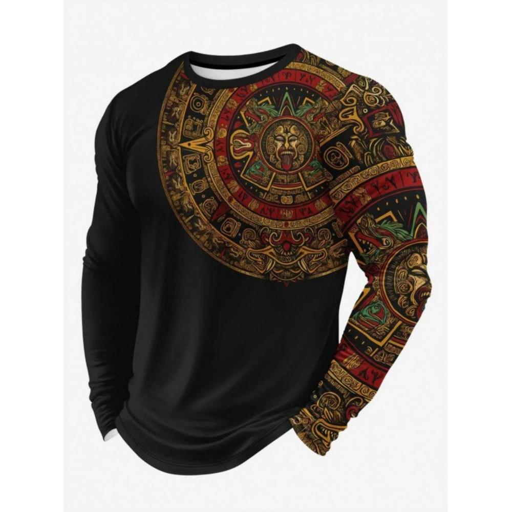 Long-sleeve T-shirt with dot pattern, trendy casual wear.