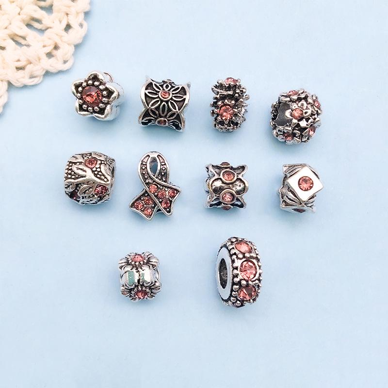 

TikTok Trendy Purple Rhinestone Large Hole Bead Bracelet Jewelry