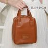 Bolsa de Maquillaje Portátil de Gran Capacidad para Niña con Asa Neceser para Mujer Estuche Organizador de Maquillaje Bolso de Mano Impermeable de Cuero PU