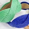 Wide Brim Braided Straw Headband Comfort Fit Solid Color Hair Accessory For Women Casual Outings Parties Vacations