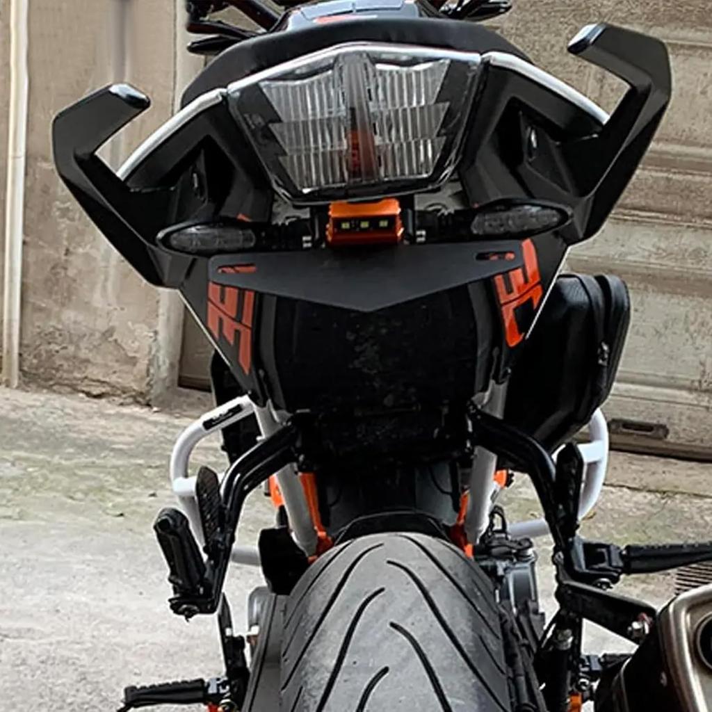 Motorcycle Rear License Plate Bracket Holder with LED Light for 125 250 390 200 2017-2023