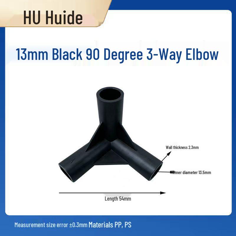 Three-Dimensional Plastic Right Angle Joint Connector for Tent and Studio Accessories